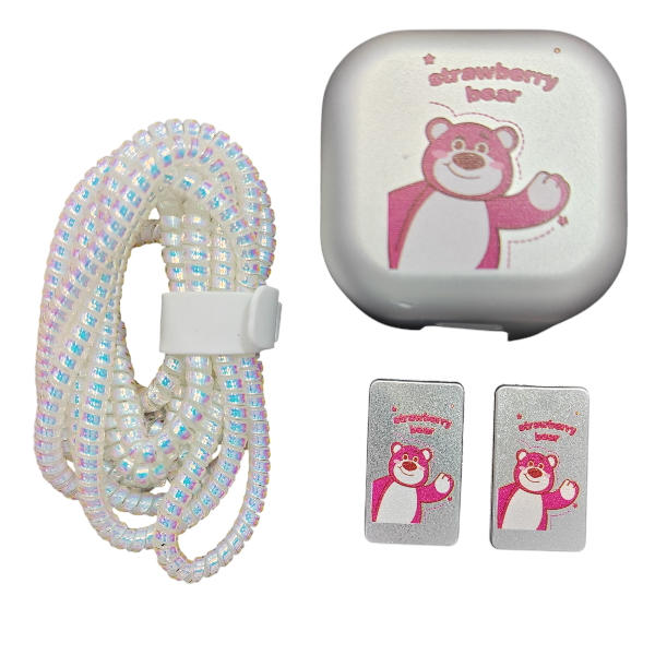 محافظ فانتزی مخصوص شارژر 20 وات آیفون طرح استرابری بیر