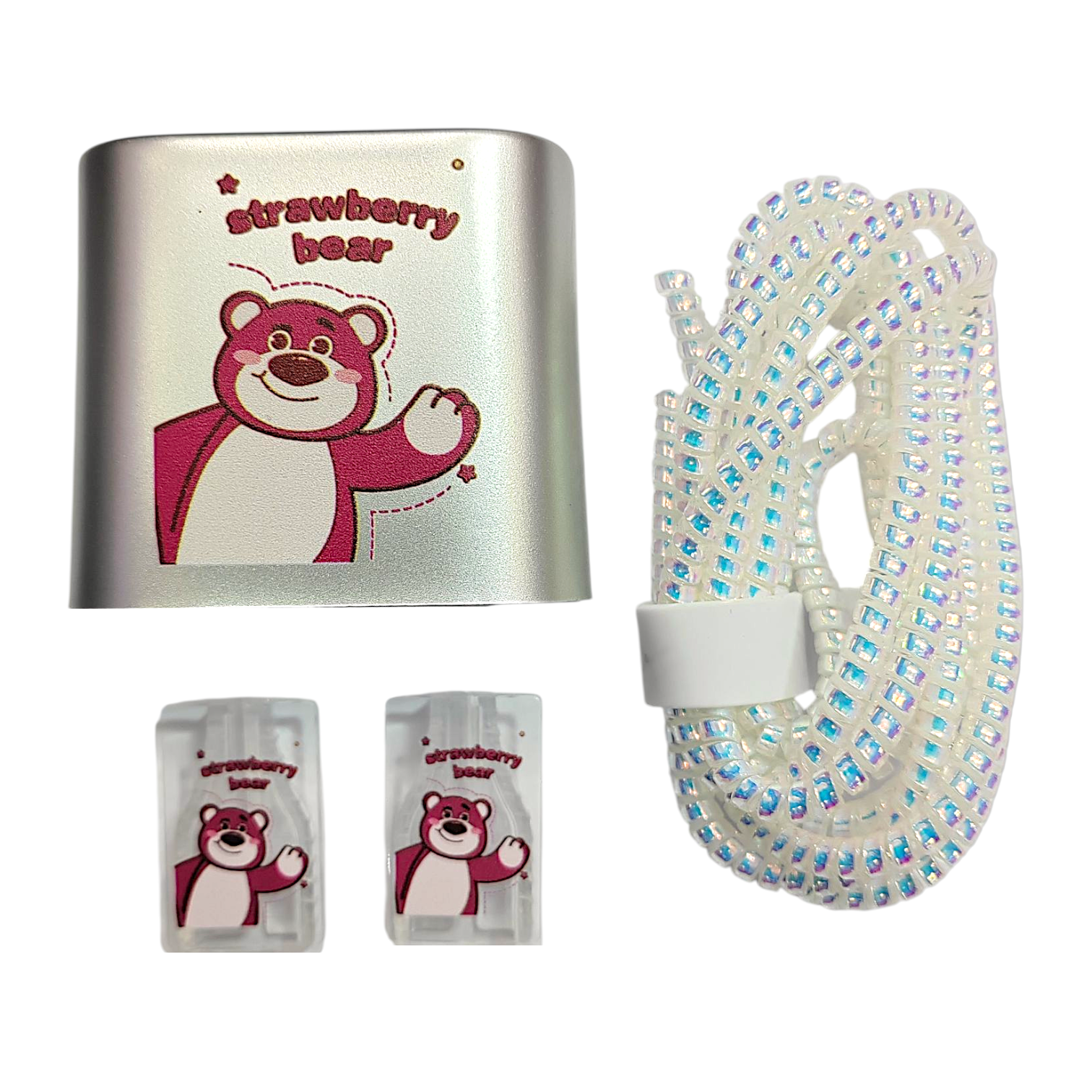 محافظ فانتزی مخصوص شارژر 25 وات سامسونگ طرح استرابری بیر